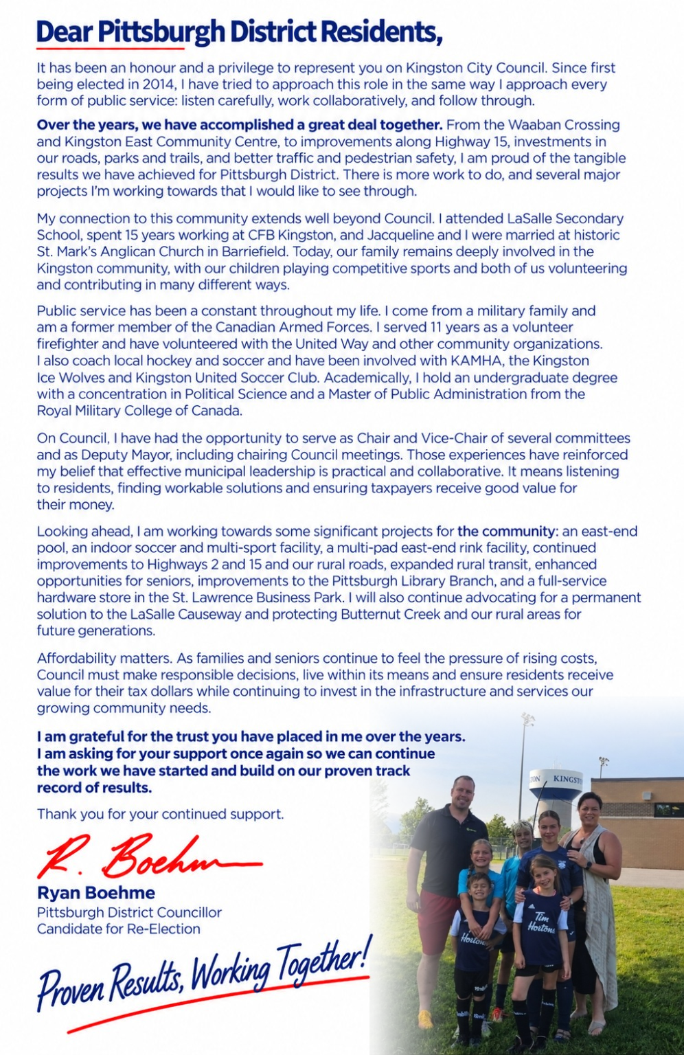 Letter to Pittsburgh District Residents from Ryan Boehme (English)